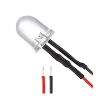 3v 10mm Şeffaf Mantar Led 0,35mm²20 Cm Kablolu Mavi 5adet