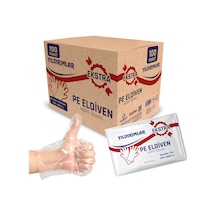 Yıldırımlar Pe Extra Tek Kullanımlık Şeffaf Eldiven 100 Lü X 100 Paket