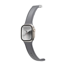 Watch 40mm Amazingthing Titan Swift Deri Dokulu Silikon Kordon Gri