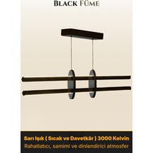 Halo Füme Lineer Led Sarkıt Avize Kumandalı Dim Edilebilir Yukarı & Aşağı Işık Sarı Işık