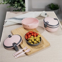 Porsima L-691 Bölmeli 2 Katlı Beslenme Çantası Saklama Kutusu Pudra