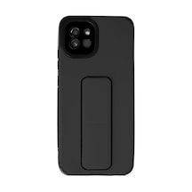 Samsung Galaxy  Uyumlu,  A03 Kılıf Mega Standlı Silikon - Siyah