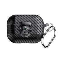 Airpods Pro 3. Nesil Uyumlu Karbon Fiber Hybrid Polymer Technology Kuru Kafa Güvenlik Kilitli Premium Kulaklık Kılıfı Kuru Kafa