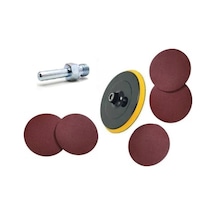 Cırtlı Disk Zımpara Altı Seti Matkaba Takılır Aparatlı 7