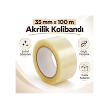 35 Mm X 100 M Şeffaf Akrilik Kolibandı 10 Lu 1 Adet