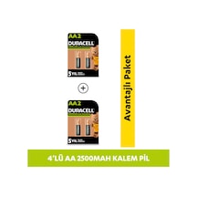 Duracell HR6/DX1500 2500 mAh AA Ni-MH Şarj Edilebilir Kalem Pil 2 x 2'li