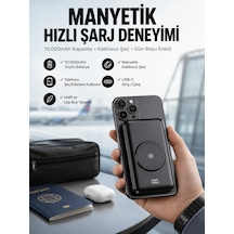 Powerbank Taşınabilir 10.000 Mah Hızlı Şarj Dijital Göstergeli - Lisinya Siyah