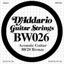 D'addario Bw026 .026 Akustik Gitar Tek Teli - G/sol Notası Akses