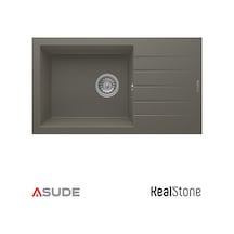 Realstone P010 Assos Damlalıklı Granit Evye 760 435 Mm Gri