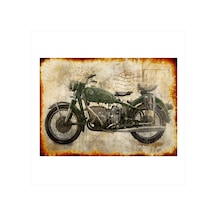Bedeko Retro Motosiklet Modern Ahşap Tablo 25 Cm X 35 Cm