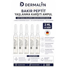 Dermalyn 5 Adet Bakır Peptit Yaşlanma Karşıtı Sıkılaştırıcı Kolajen Destekleyici Ampul Serum Dermaroller