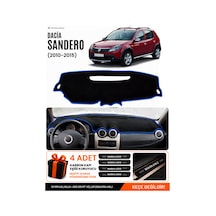 Dacıa Sandero 2010-2015 Uyumlu Torpido Koruma, Torpido Örtüsü, Torpido Kılıfı - Siyah Mavi