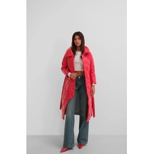 Kemerli Rugan Şişme Maxi Mont Kırmızı