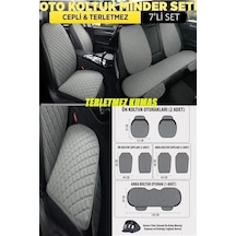 Hyundai Sonata Terletmez Kumaş Minterletmez Kumaş 7 Parça Full Takım Gri-gri