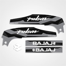 Bajaj Pulsar Ns200 Aksesuar Şase 3D Kabartmalı Damla Sticker Gri