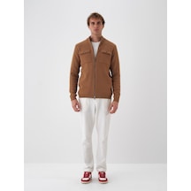 Xint Camel Doğal Yün Dokulu Regular Fit Hırka 801802