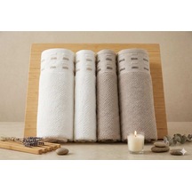 Sculpted Bej-beyaz Best Set Hamam Takımı
