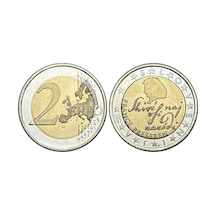 Avrupa - Slovenya Şair Prešeren'in Silüeti 2 Euro Koleksiyon Para Çil Unc