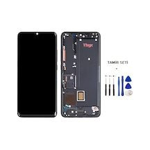 Tkgz - Xiaomi Mi Note 10 Lite Uyumlu Lcd Ekran Dokunmatik Servis Çıtalı Siyah + Tamir Seti