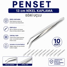 Penset Eğri Uçlu 13 Cm Nikel Kaplama 10 Adet