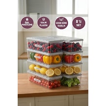 Selka Home 8 Adet 2 Lt. Nora Organizer Buzdolabı Buzluk Düzenleyici Saklama Kabı