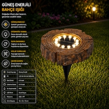 Güneş Enerjili Kütük Görünümlü Solar Led Bahçe Lambası Su Geçirmez Dekoratif Çim Ve Yol Aydınlatma Işığı 1 ADET