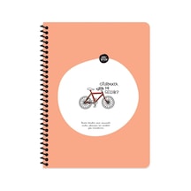 Hisli Şeyler Çizgili Spiralli Defter 80 Yaprak Oturmaya Mı Geldik 16.5 X 22.5 Cm Karton Kapak Çok Renkli
