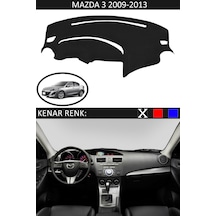 808 Group Mazda 3 2009-2013 İçin Uygun Torpido Koruma Halısı Siyah Kenar Renk Siyah