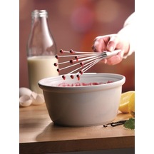 Profi Plus Silikon Toplu Çırpıcı, 27 Cm, Cromargan Yüksek Kaliteli Yarı Mat Paslanmaz Çelik, 200 C'ye Kadar Isıya Dayanıklı Silikon, Askı Halkalı, Bulaşık Makinesinde Yıkanabilir