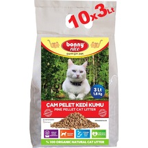 Bonny Nice Doğal Pellet Çam Peleti Kalın Kedi Kumu 10 x 3 L
