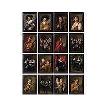 Frans Hals Tabloları 16'lı Sticker Seti Laptop Defter Ve Planlayıcı Etiketi Çok Renkli