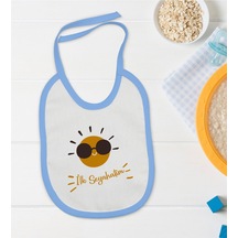 Bk Kids İlk Seyahat Tasarımlı Mavi Bebek Mama Önlüğü Mavi