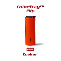 Cooker Colorstay Flip 400 Ml Paslanmaz Çelik Bardak Termos Ckr2041 Turuncu