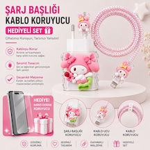 İphone 17 Pro Uyumlu Nano Ekran Koruyucu Hediyeli Şarj Başlığı & Kablo Koruyucu Koruma Seti Mavi