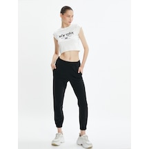 Koton Basic Jogger Eşofman Altı Beli Bağlamalı Cepli Siyah 4sal40035ık 4SAL40035IK999 Siyah