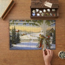 Noel Köyü - Kış Manzarası Tasarımı 240 Parça Ahşap Puzzle Ahşap Kutuda Mpy20422