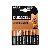 Duracell Lr03 Mn2400 Aaa 1.5v İnce Kalem Alkalin Pil 8'li   Paketi