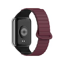 Xiaomi Redmi Watch 4 Silikon Kordon Ogaa Krd-105 Strap Kayış-koyu Kırmızı-siyah
