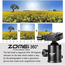 Zomeı Z818c Profesyonel Taşınabilir Karbon Fiber Dijital Kamera Ve Kamera Monopod Standı, Tüm İçin Top Başlıklı Siyah