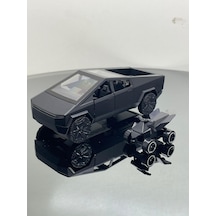 Tesla Cyber Truck 1:32 Ölçek Metal Çek Bırak 12 Cm Oyuncak Araba - Siyah