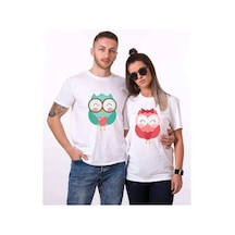 Tshirthane Owl Baykuş Sevgili Kombinleri Tshirt Kombini (528215069) Beyaz