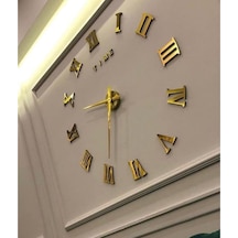 Dekoratif 3D Duvar Saati (Gold-Silver) Ücretsiz Kargo !!
