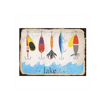 Bedeko Balık Oltaları Tasarım Ahşap Tablo 35 Cm X 50 Cm