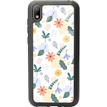 Huawei Y5 2019 Minik Çiçekler Tasarımlı Glossy Telefon Kılıfı Çok Renkli