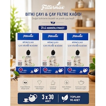 Pratik Bitki Çayı Ve Çay Filtre Kağıdı 30'lu 3'lü Paket Beyaz