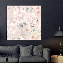 Kare Kanvas Tablo Açık Renk Pembe Renkte Soft Çiçekler 70 X 70 -
