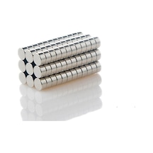 Dünya Magnet 50 Adet 8 X 4 Mm Yuvarlak Güçlü Neodyum Mıknatıs Çap 8 Mm Kalınlık 4 Mm