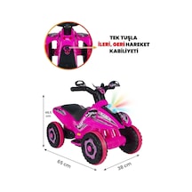 Akülü Araba Atv 6 V Safari Pembe Pembe