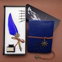 Lb Deri Defter Ve Tüylü Kalem