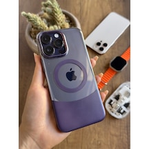 Apple iPhone 14 Pro Max Magsafe Uyumlu Mika Sararmaz Kılıf Soocase720 Mor